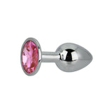 Toosh silver butt plug with pink stone jewelled base - butt plugs peaches and screams