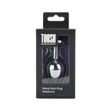 Toosh silver metal butt plug medium clear stone - butt plugs peaches and screams
