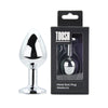 Toosh silver metal butt plug medium clear stone - butt plugs peaches and screams