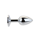 Toosh silver metal butt plug small clear stone - butt plugs peaches and screams