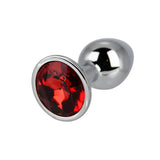 Toosh silver metal butt plug small red stone - butt plugs peaches and screams