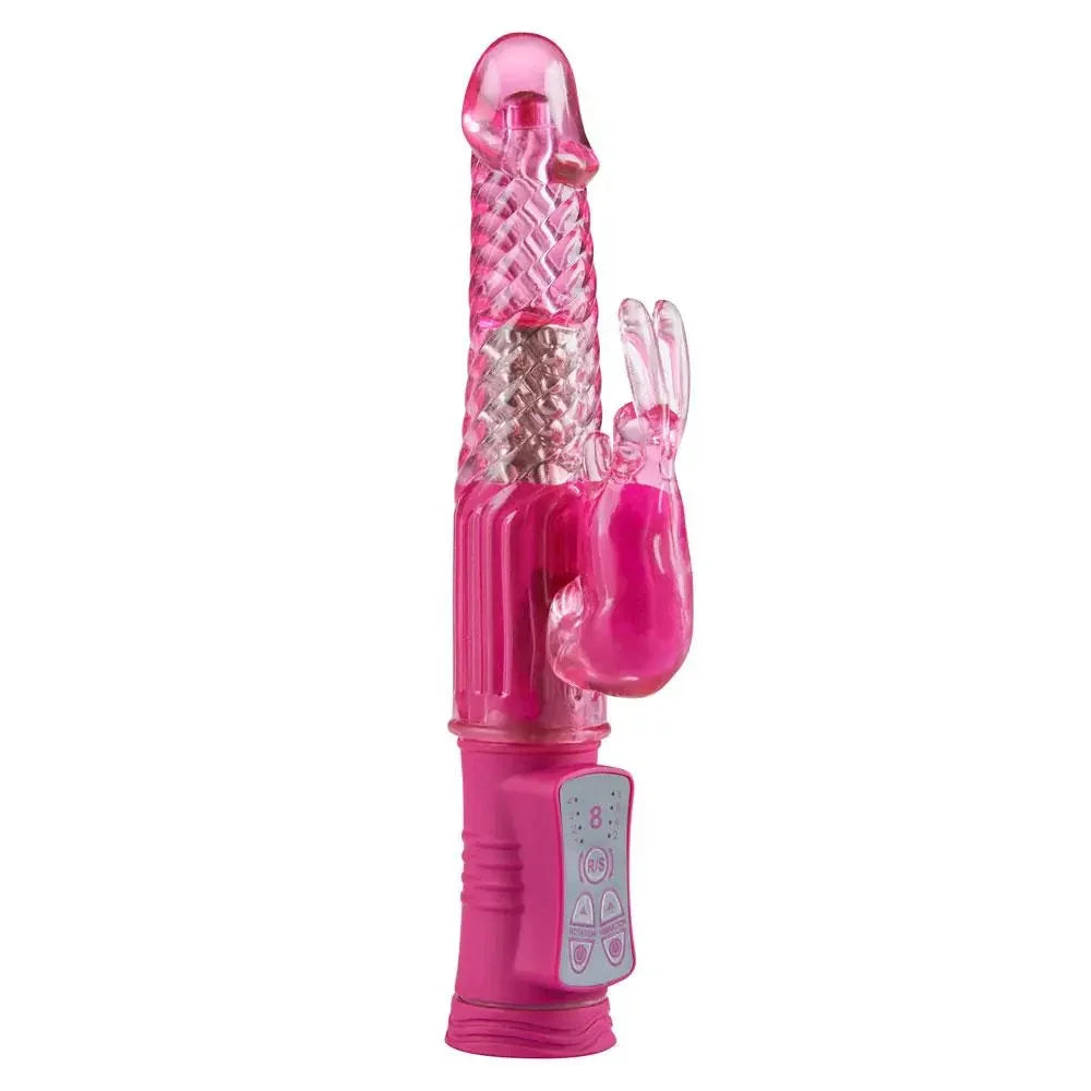 Toy Joy Pink Rechargeable Rabbit Vibrator With Metal Beads - Peaches and Screams