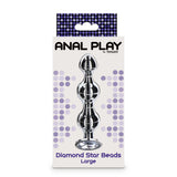 Toy joy stainless steel large diamond anal beads 5.25 inch - peaches and screams