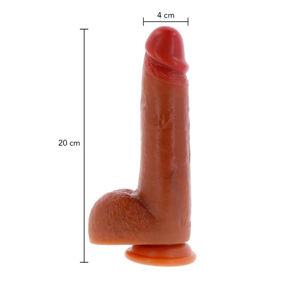 Toyjoy get real 8 inch silicone foreskin dildo with suction base - peaches and screams