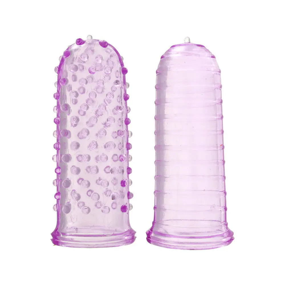 Toyjoy jelly purple finger ticklers textured stimulators - peaches and screams