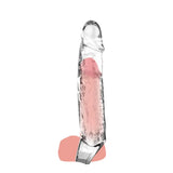 Toyjoy large penis extension sleeve clear stretchy rubber - peaches and screams