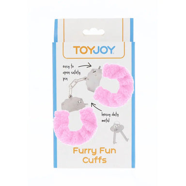 Toyjoy Metal Pink Furry Fun Wrist Cuffs With 2 Keys - Peaches and Screams