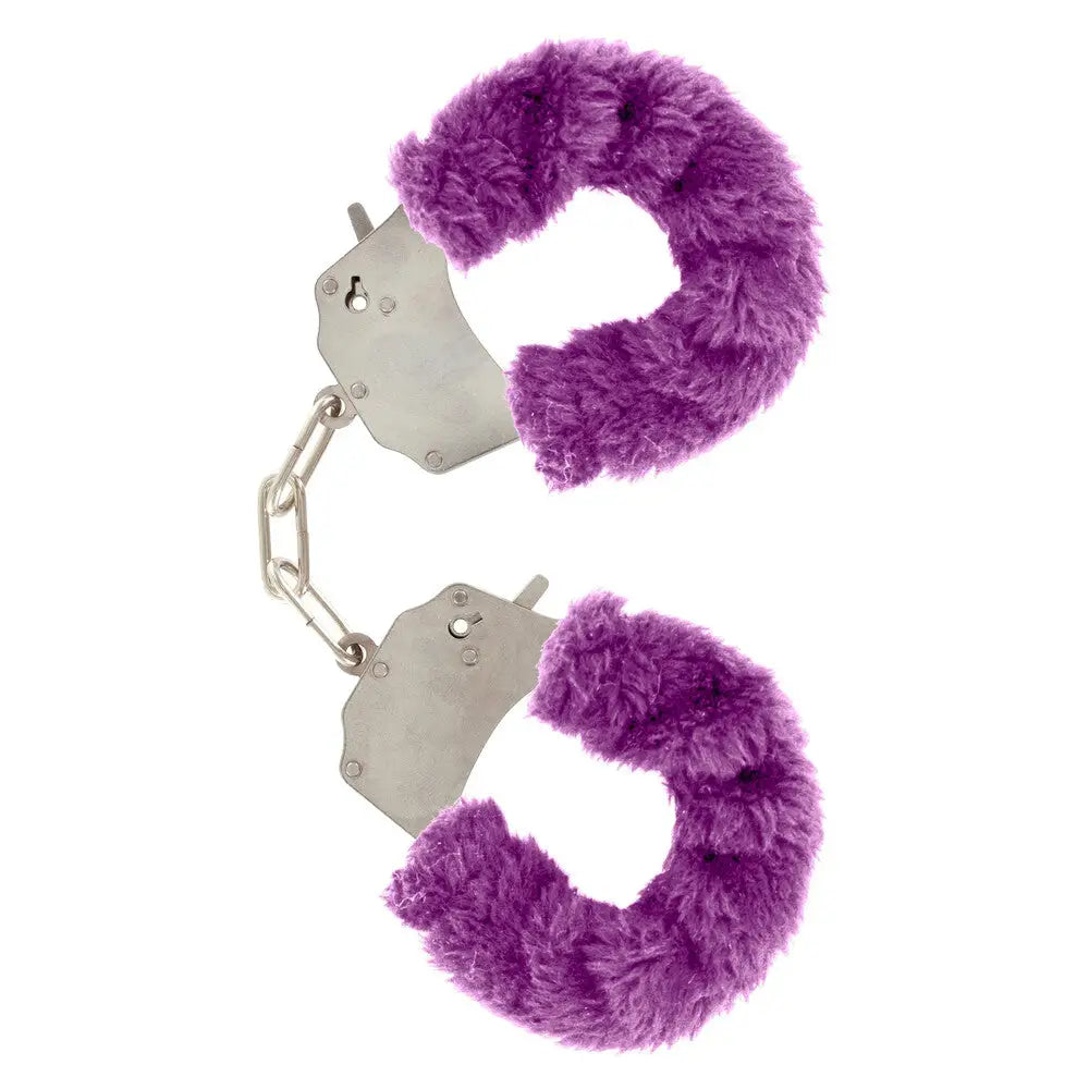 Toyjoy metal purple bondage handcuffs with 2 keys - peaches and screams