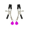 Toyjoy pink metal adjustable nipple clamps with soft tips - peaches and screams
