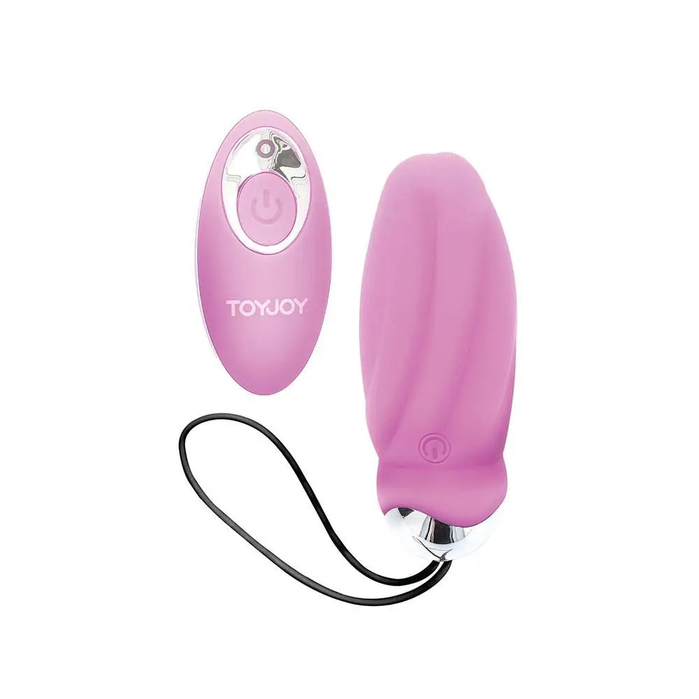 Toyjoy pink silicone rechargeable vibrating egg with remote - peaches and screams