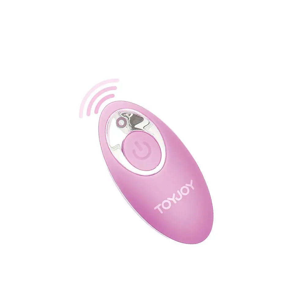 Toyjoy pink silicone rechargeable vibrating egg with remote - peaches and screams