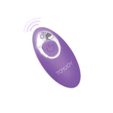Toyjoy purple rechargeable vibrating egg with remote control - peaches and screams