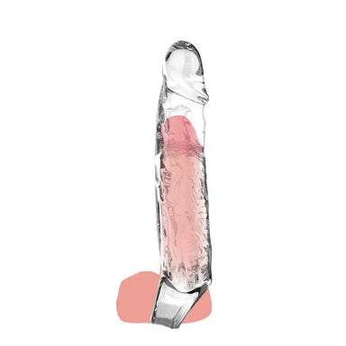 Toyjoy Rubber Clear Stretchy Large Penis Extension Sleeve - Peaches and Screams