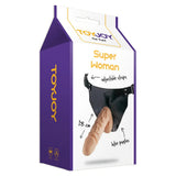 Toyjoy rubber veined 7.25 inch strap on dildo - peaches and screams