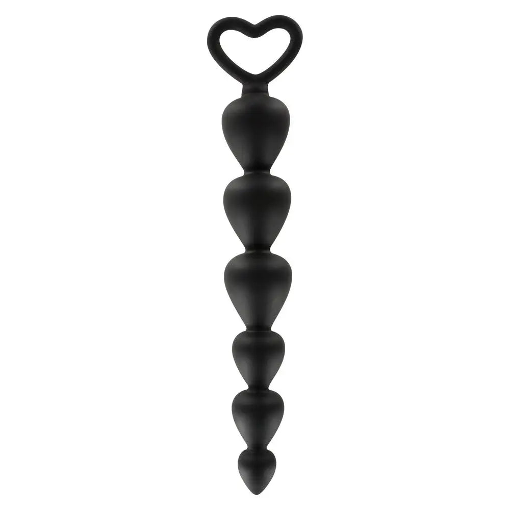Toyjoy silicone black large anal beads 7 inch - peaches and screams