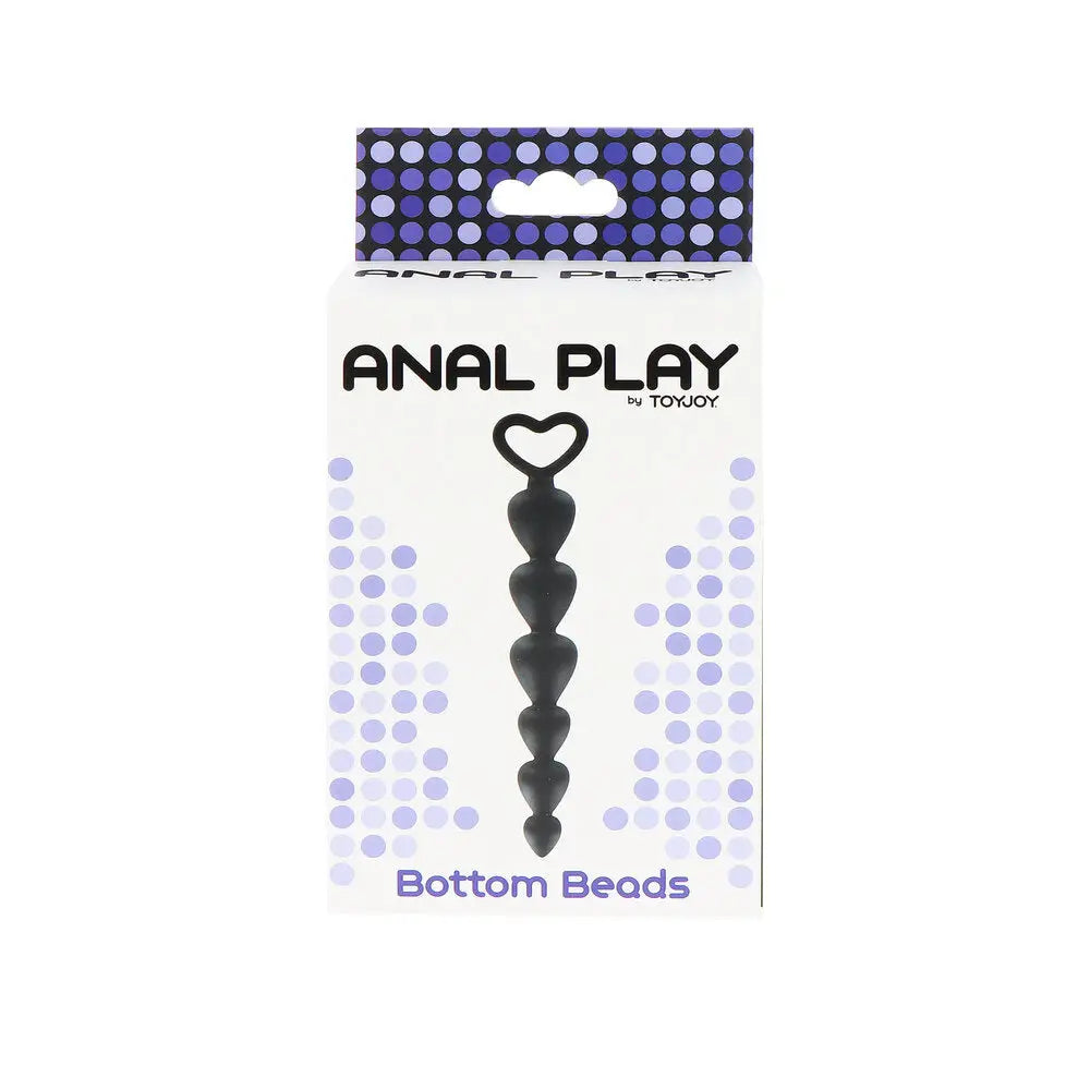 Toyjoy silicone black large anal beads 7 inch - peaches and screams