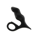 Toyjoy silicone black prostate massager with retrieval loop - peaches and screams