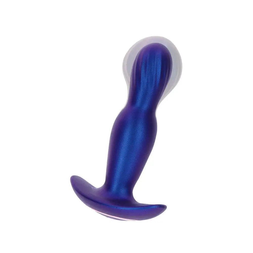 Toyjoy silicone blue inflatable vibrating remote butt plug - peaches and screams