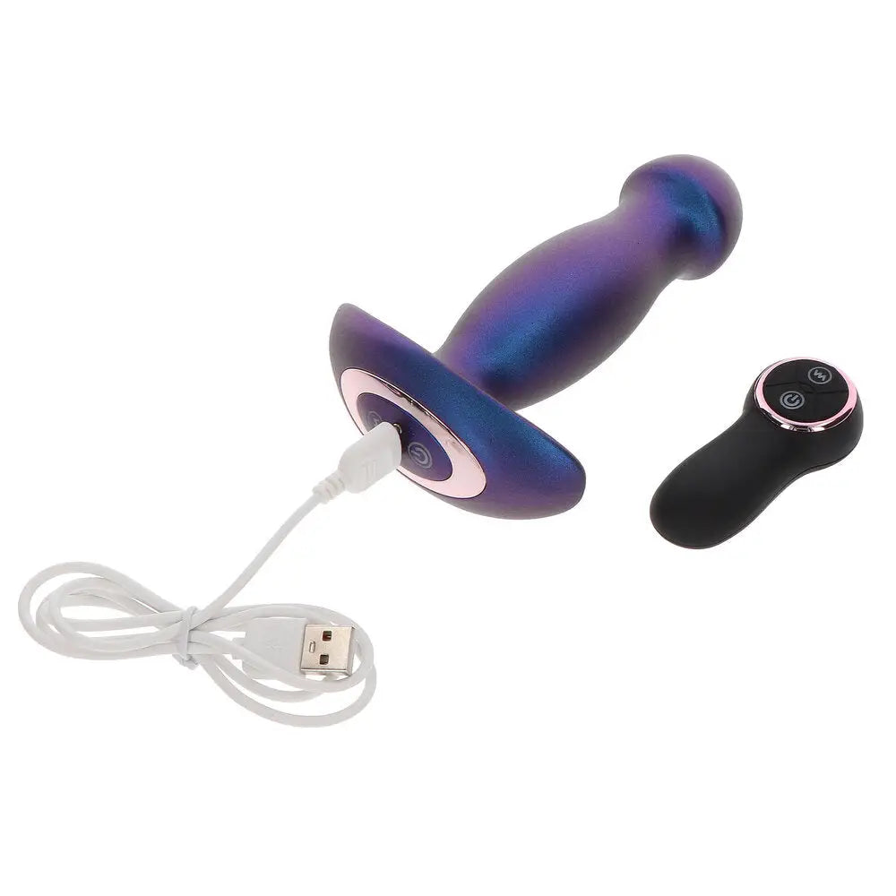 Toyjoy silicone blue magnetic pulse butt plug with remote - peaches and screams