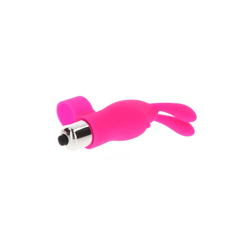 Toyjoy silicone pink bunny mini finger vibrator 4.25 inch - peaches and screams