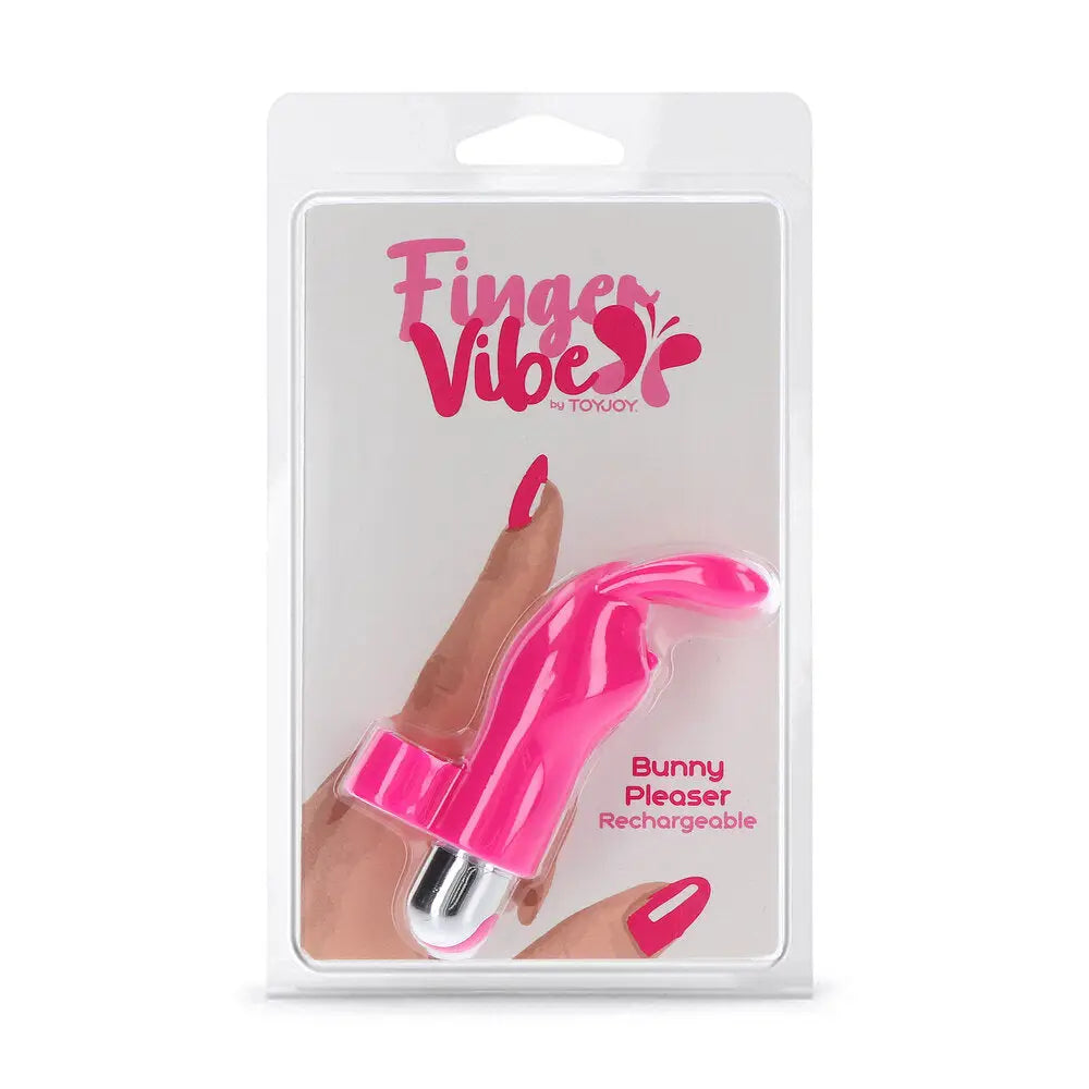 Toyjoy silicone pink rechargeable finger vibrator 10 modes - peaches and screams