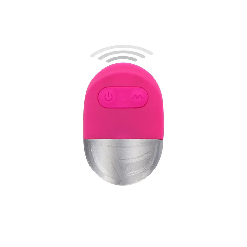 Toyjoy silicone pink rechargeable love egg with remote - peaches and screams