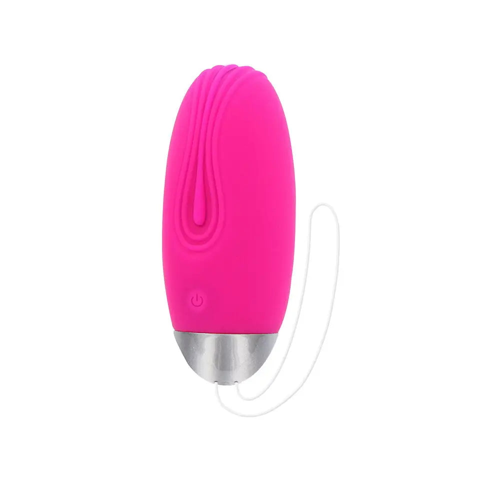 Toyjoy silicone pink rechargeable love egg with remote - peaches and screams