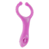 Toyjoy silicone pink vibrating cock ring with clit stim - peaches and screams