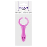 Toyjoy silicone pink vibrating cock ring with clit stim - peaches and screams
