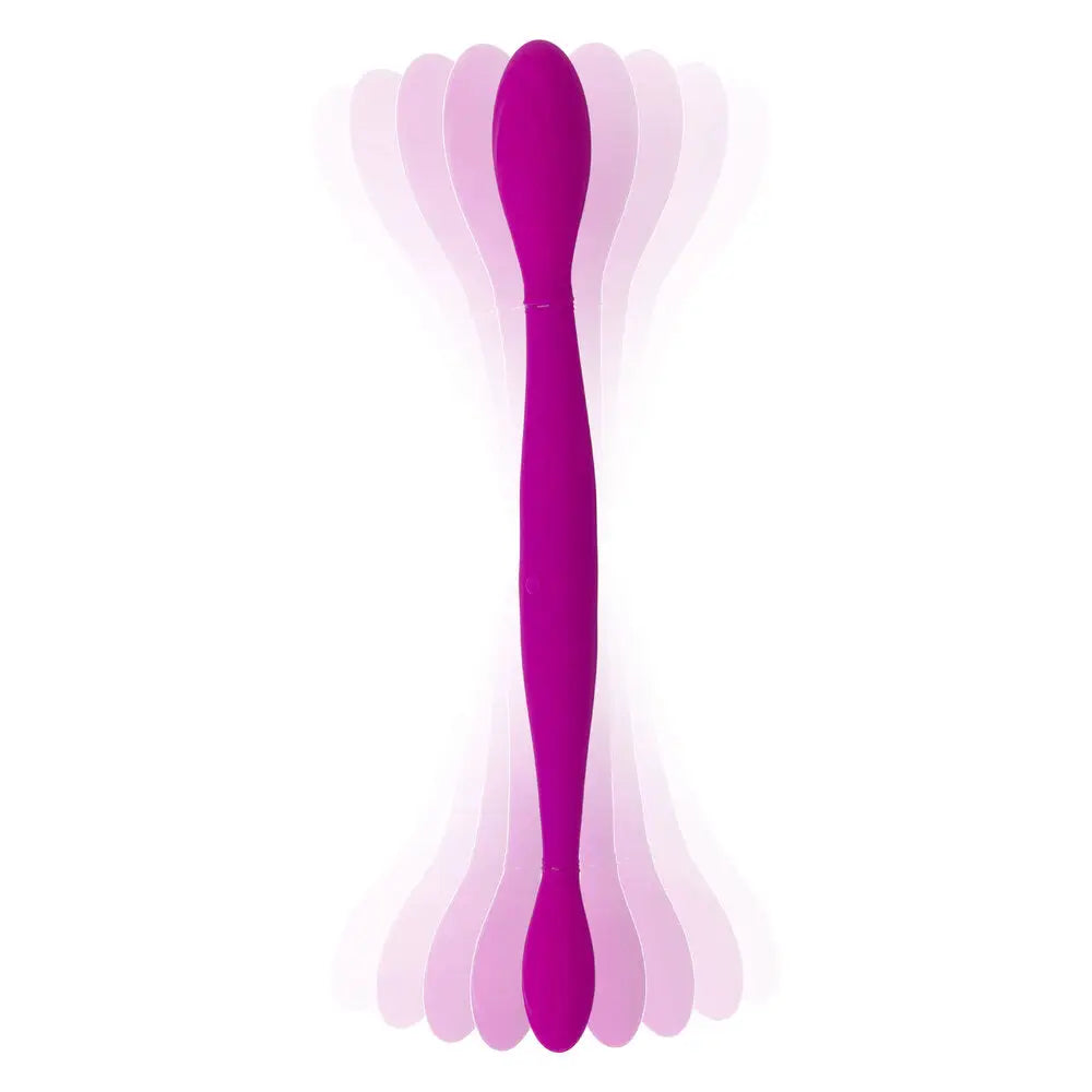 Toyjoy silicone purple rechargeable double dildo - peaches and screams