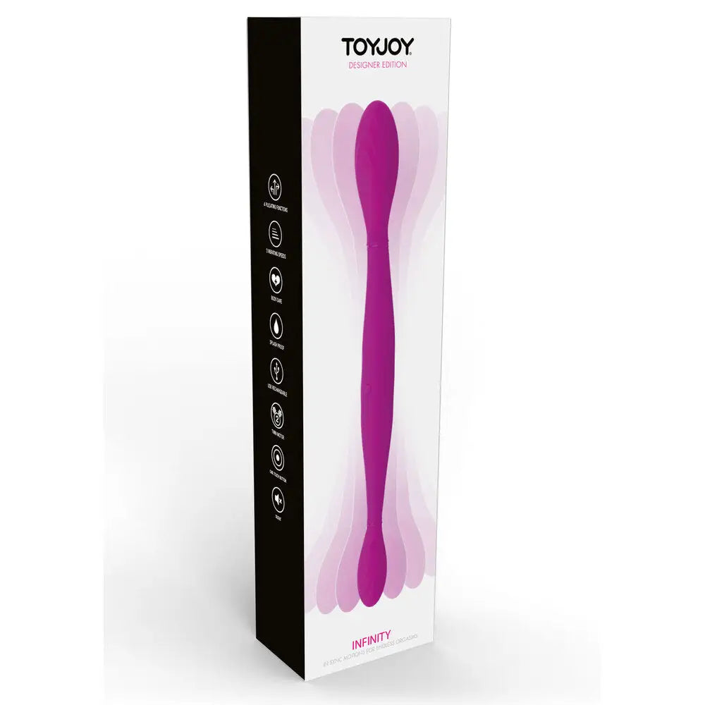 Toyjoy silicone purple rechargeable double dildo - peaches and screams