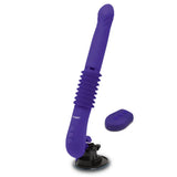 Toyjoy silicone purple rechargeable thrusting vibrator - peaches and screams