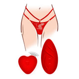 Toyjoy silicone red rechargeable panty vibrator with remote - peaches and screams