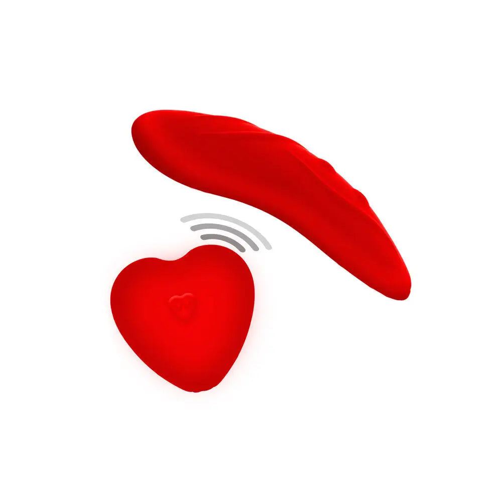 Toyjoy silicone red rechargeable panty vibrator with remote - peaches and screams