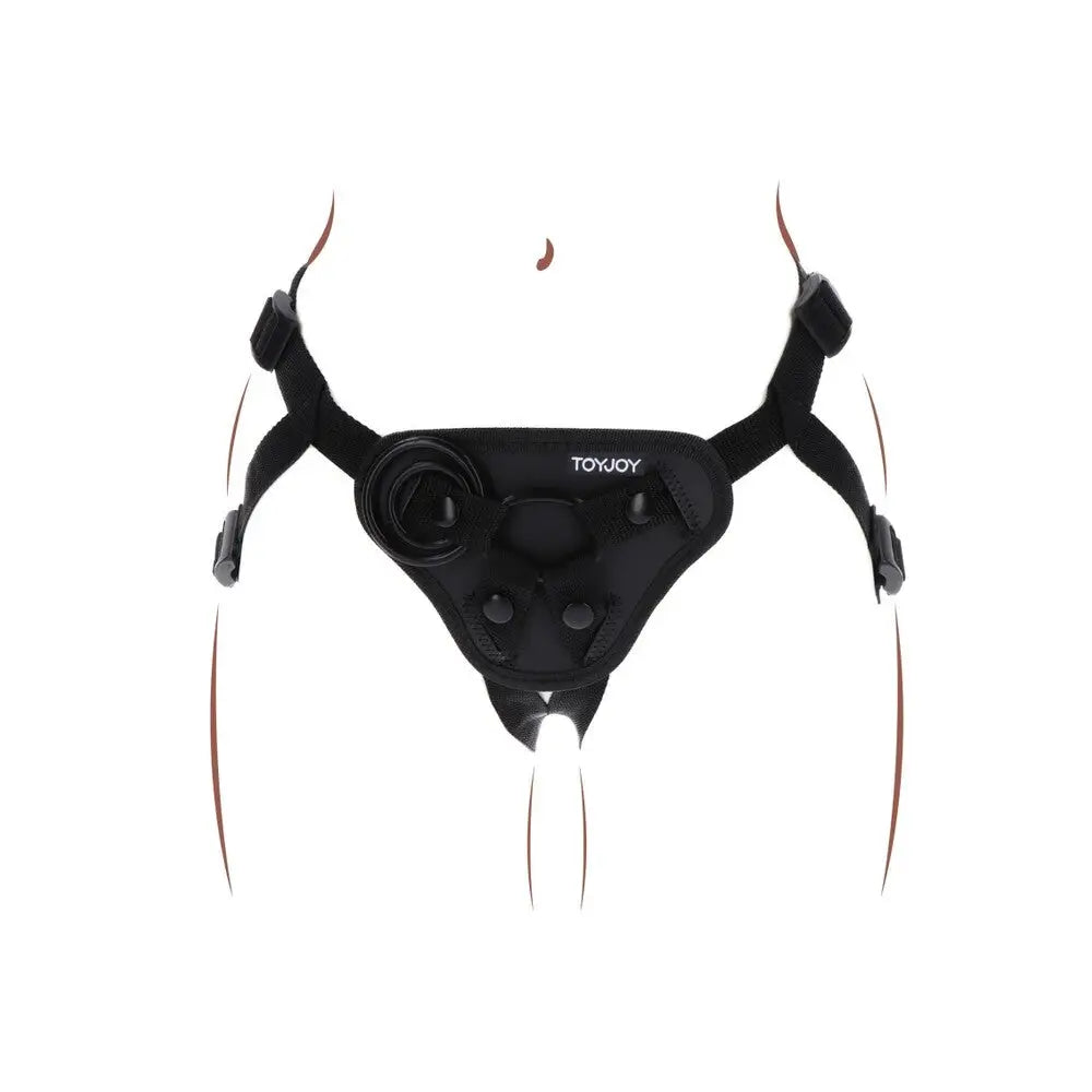 Toyjoy strap on harness with 3 silicone rings for play - peaches and screams