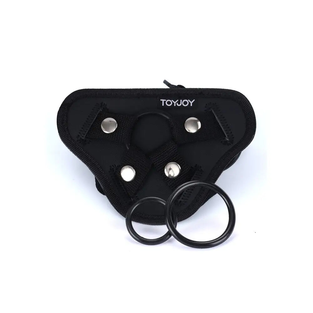 Toyjoy strap on harness with 3 silicone rings for play - peaches and screams
