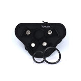 Toyjoy strap on harness with 3 silicone rings for play - peaches and screams