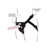 Toyjoy strap on harness with 3 silicone rings for play - peaches and screams