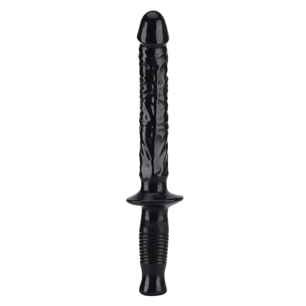Toyjoy the manhandler 14.5 inch black dildo - peaches and screams