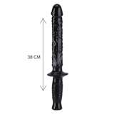 Toyjoy the manhandler 14.5 inch black dildo - peaches and screams