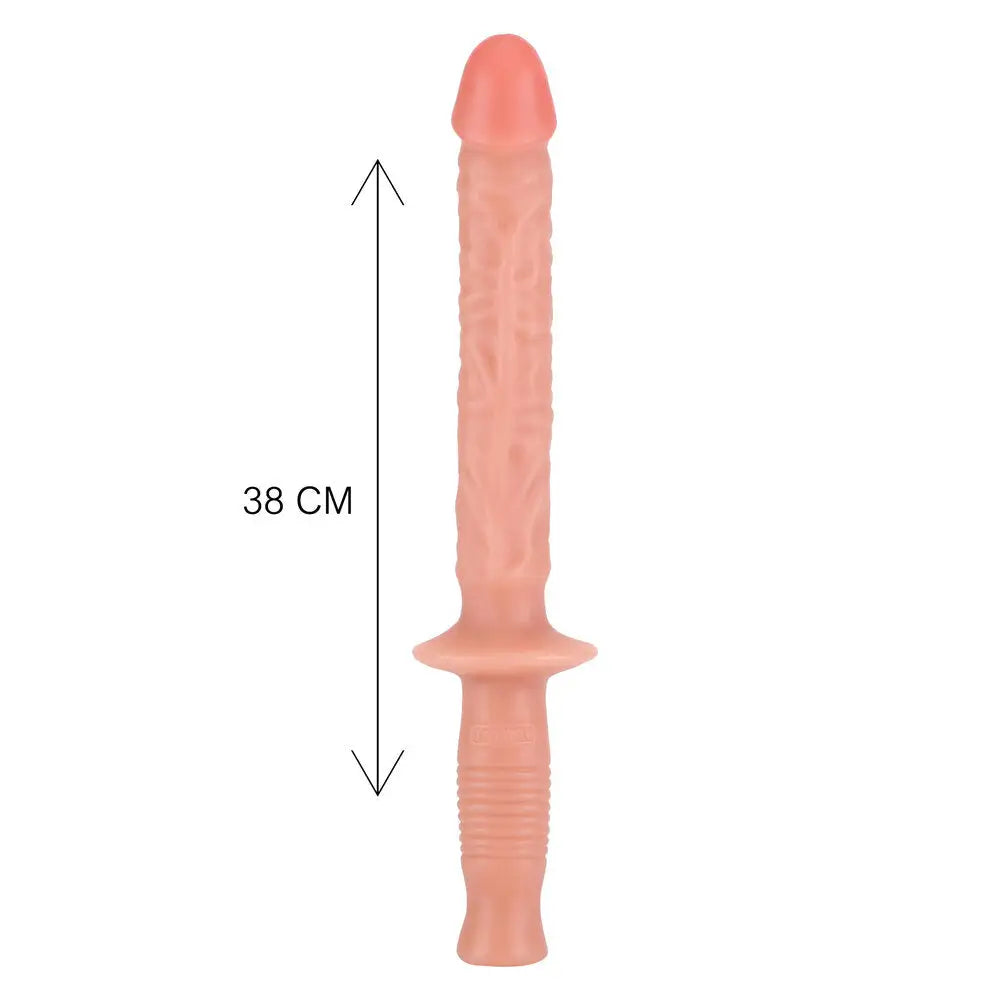 Toyjoy the manhandler 14.5 inch flesh pink dildo - peaches and screams
