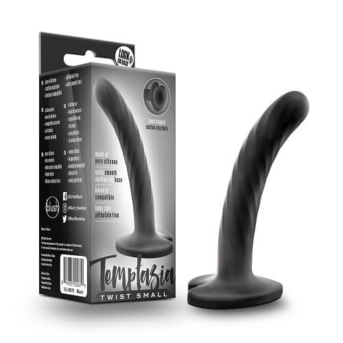 Twist silicone dildo with suction cup small - strap on dildos peaches and screams