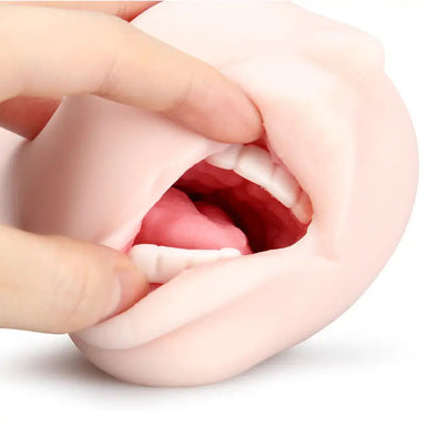 Utensil Race Stretchy Realistic Feel Flesh Pink Mouth Masturbator - Peaches and Screams