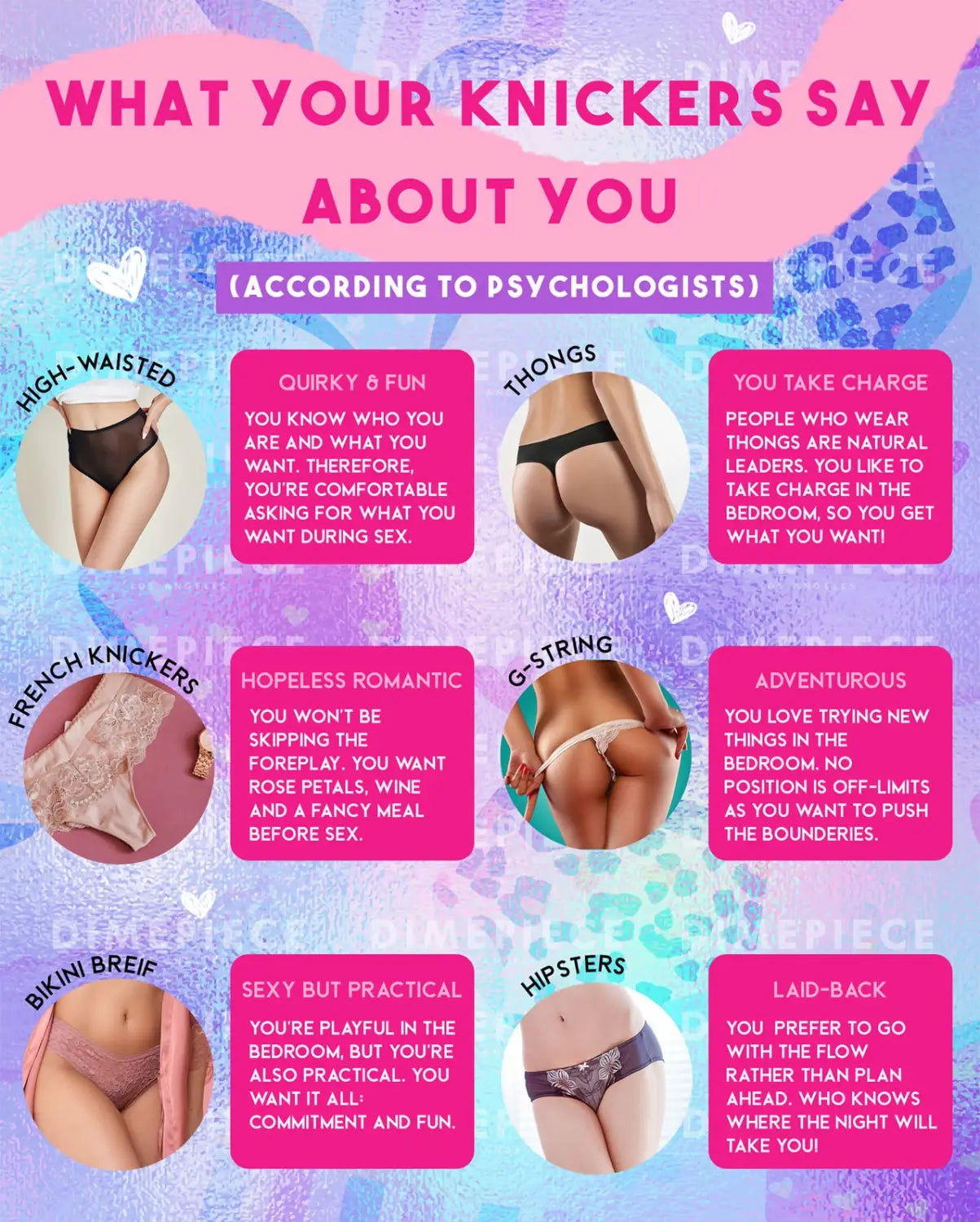 WHAT YOUR KNICKERS SAY ABOUT YOU: INSIGHTS FROM TOP PSYCHOLOGISTS