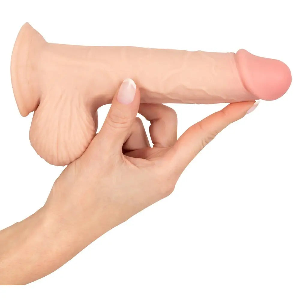 You2toys realistic flesh pink suction cup dildo with balls - peaches and screams
