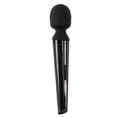 You2toys Silicone Black Rechargeable Wand Vibrator With 2 Attachments - Peaches and Screams
