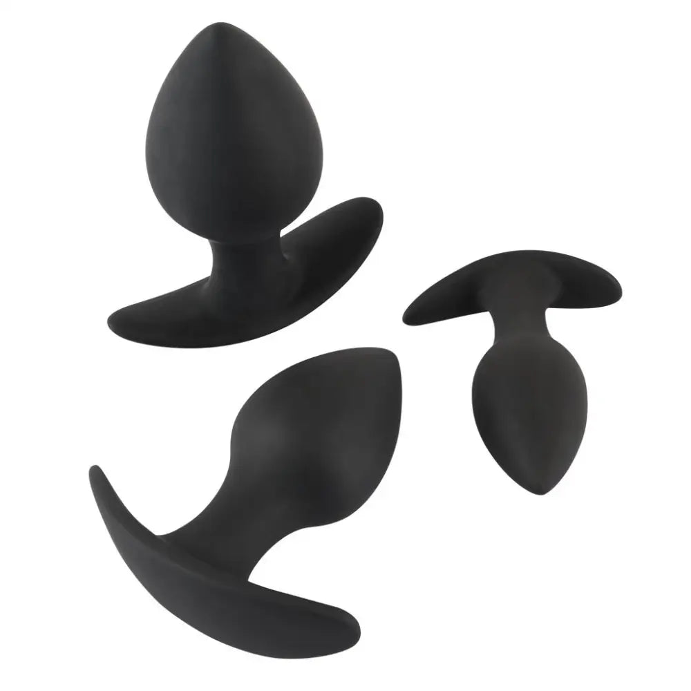 You2toys silicone black velvet 3 piece anal training set - peaches and screams