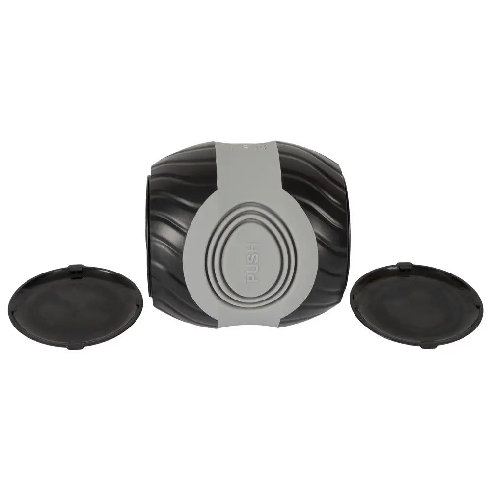 You2toys silicone grey rechargeable vibrating masturbator - peaches and screams