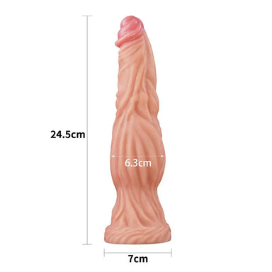 10.5-inch Lovetoy Flesh Pink Silicone Dildo With Suction Cup - Peaches and Screams