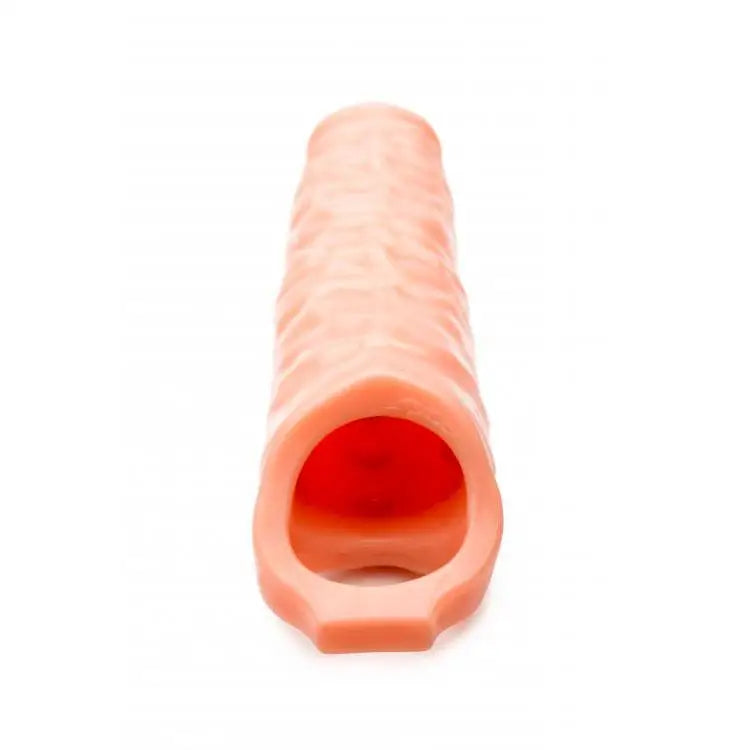 10.75-inch Size Matters Flesh Pink Penis Sleeve with Vein Details - Peaches and Screams